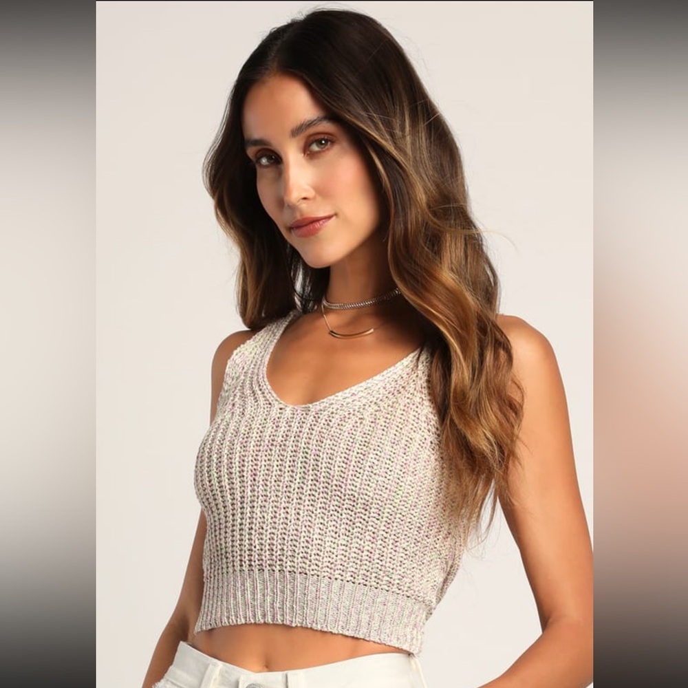 Lulus Knit Twist Back Tank Top